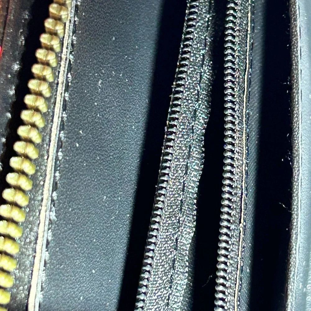 Alba Saffiano Leather Inspirational Black Zip-around Long Wallet 8” x 4.… - Picture 15 of 17